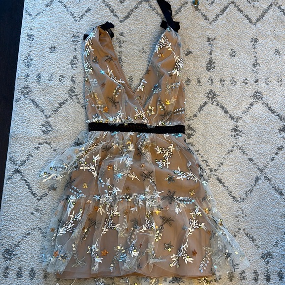 Self Portrait Star Mesh Mini Dress - Size US 2 - Picture 2 of 5